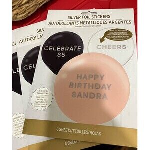 SILVER FOIL STICKERS LABEL BALLOONS HOW YOU WANT